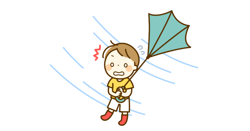 暴風の対策、できていますか？台風や突風の際に気をつけたいポイント：傘がひっくり返る