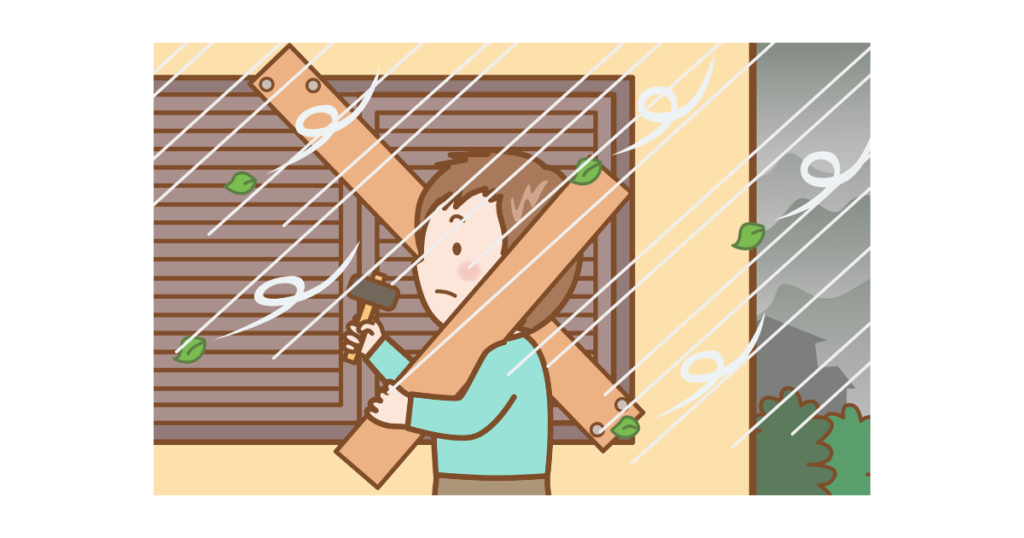 暴風の対策、できていますか？台風や突風の際に気をつけたいポイント：雨戸やシャッターを閉めてガラスを守る